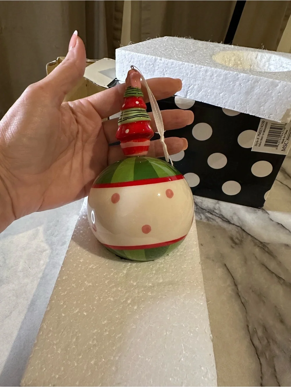 MSC 'Personalize Me' Green & Red Holiday Ornament